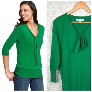 CABI #882 Lucky Green Pussy Bow Pullover Tunic (M)